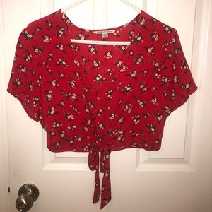 Red crop top